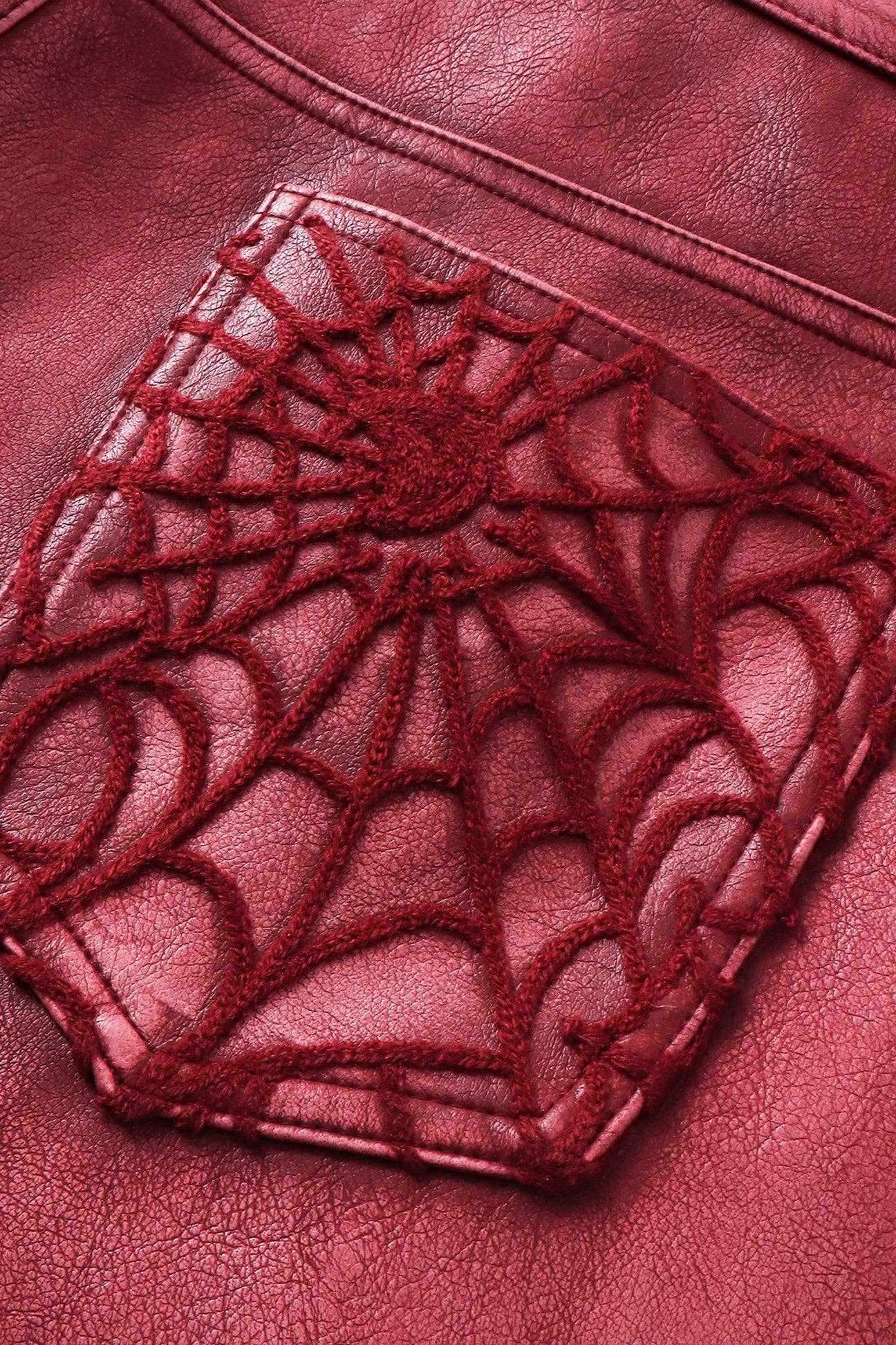 COBWEB LEATHER PANTS