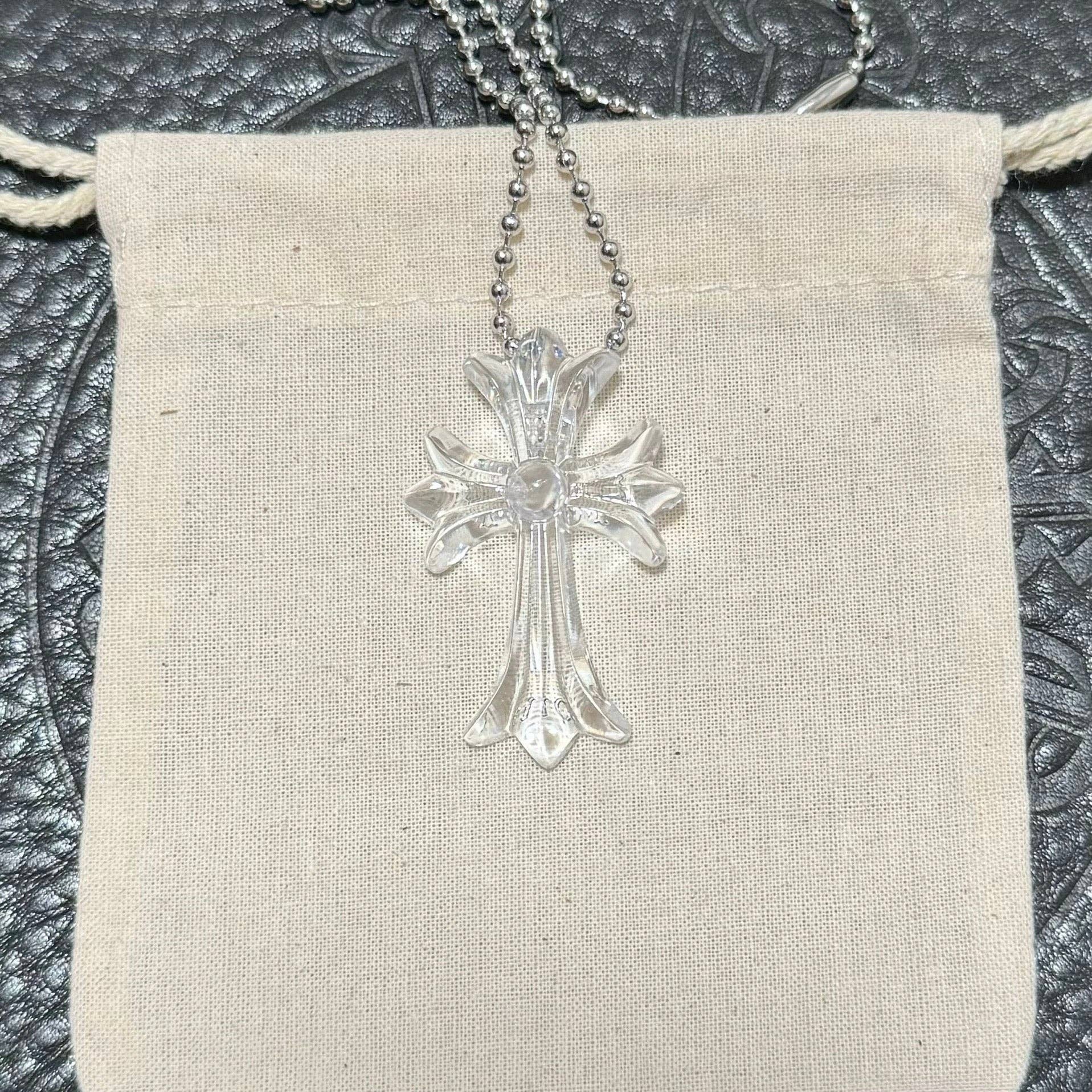 Archive Chrome cross dog tag necklace