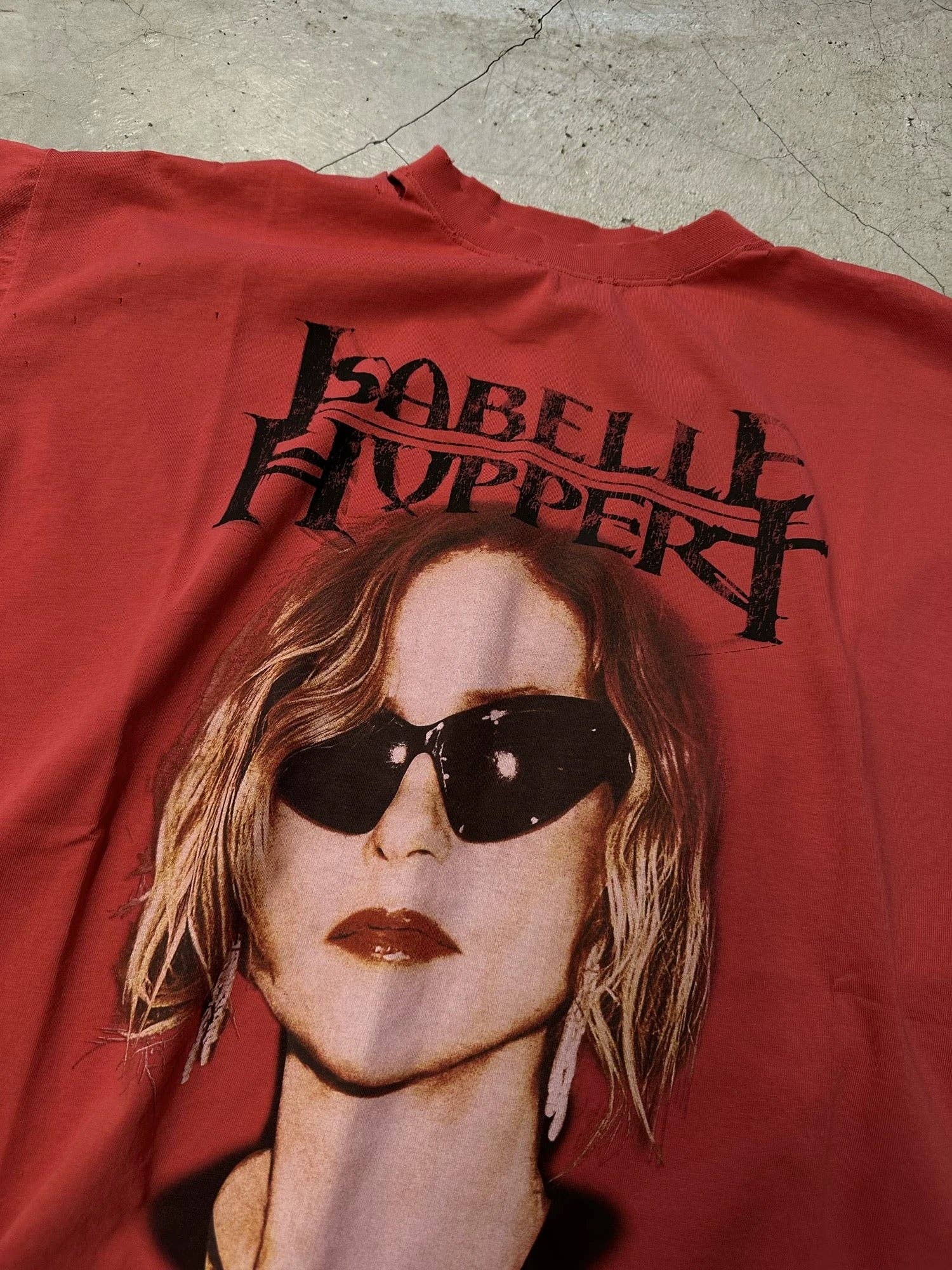 Red Isabelle Huppert Portrait Tee – Grunge Cut Style