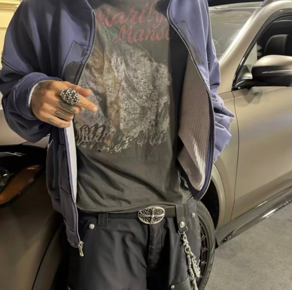 Classic Chrome hearts oval belt
