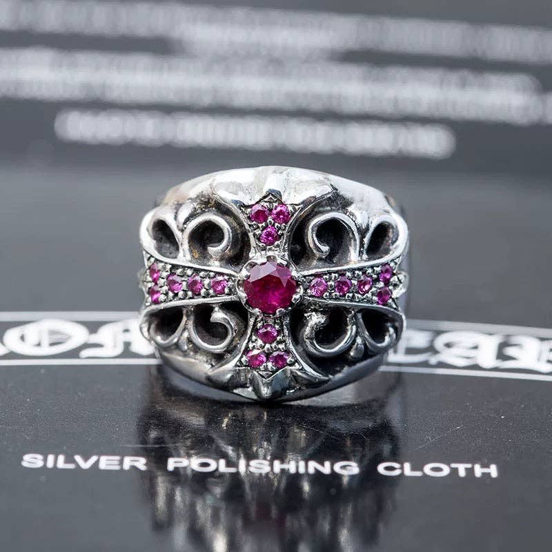 Archive Chrome rings with diamond gemstone