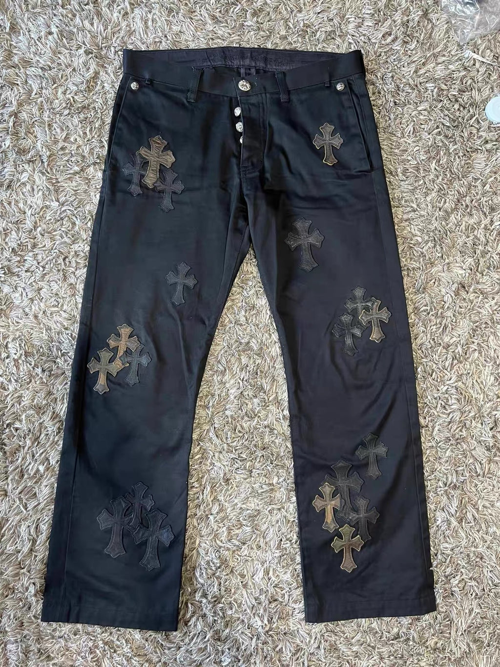 Chrome hearts cross patches pants