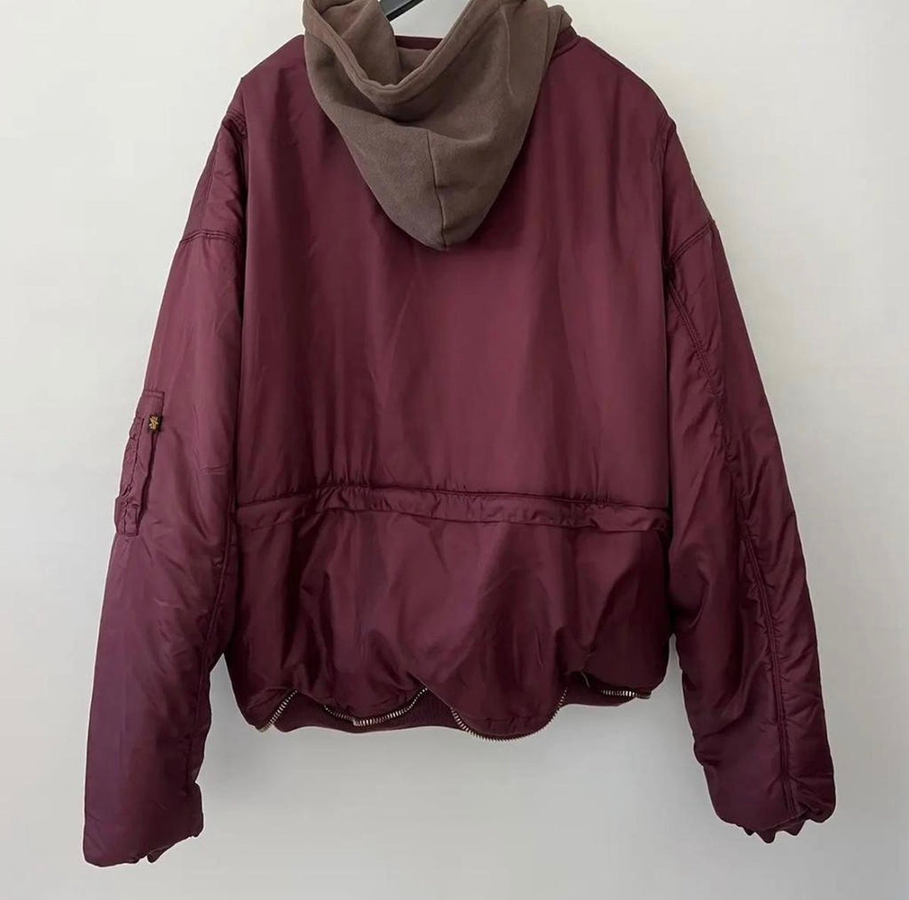 Vetements x Alpha Industries Layered Bomber Hoodie Brown