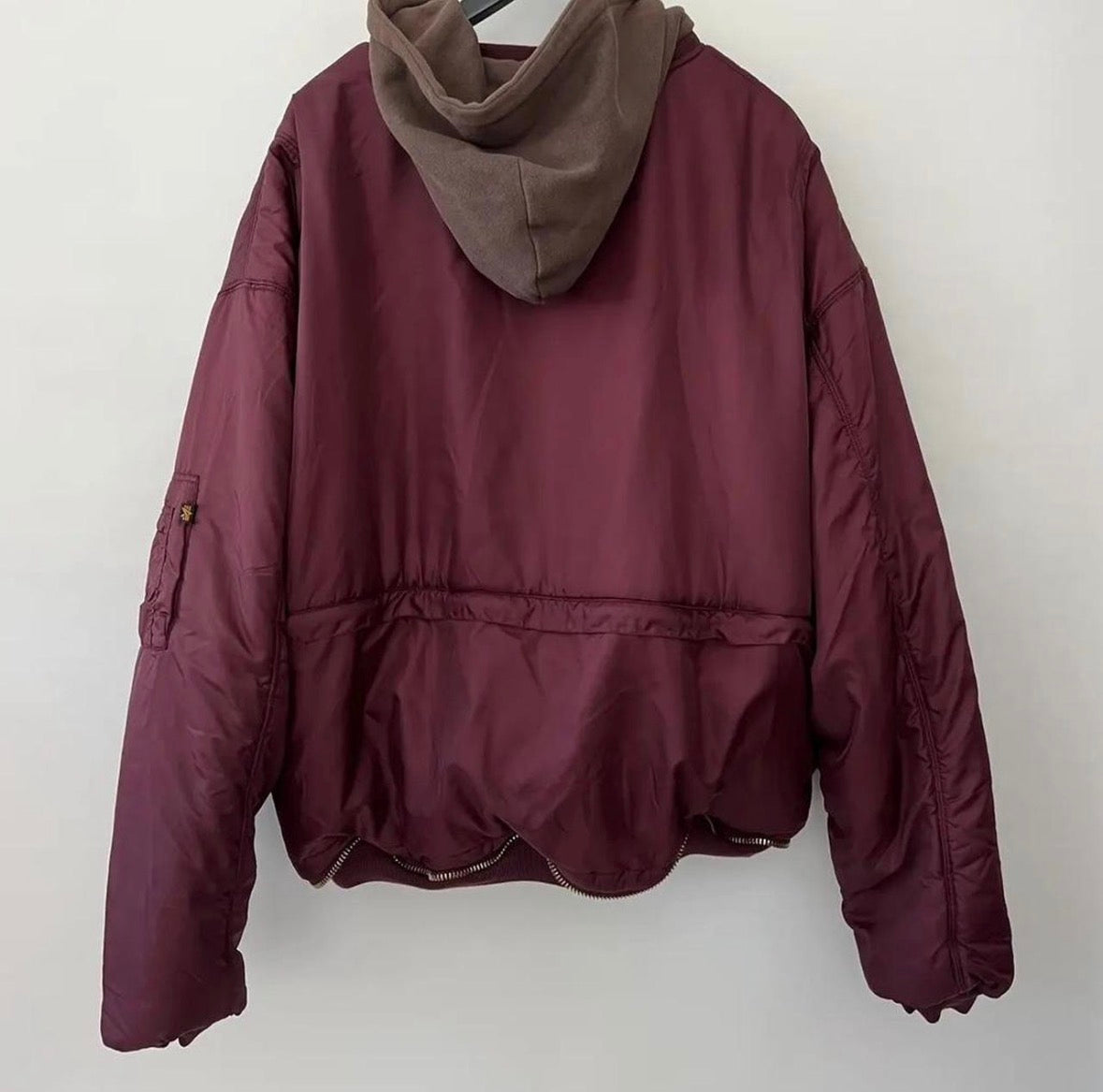 Vetements x Alpha Industries Layered Bomber Hoodie Brown