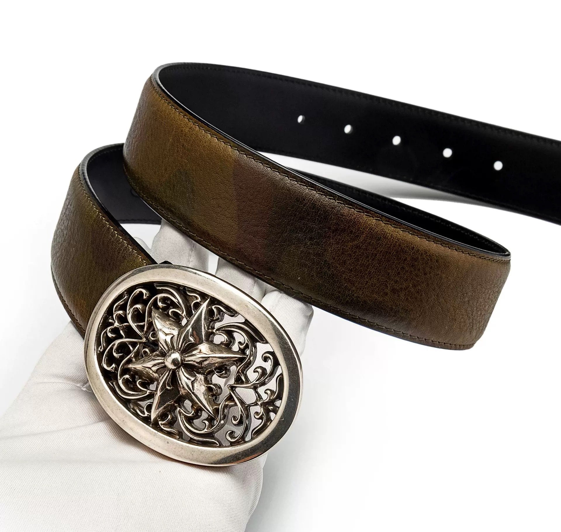 Chrome hearts oval star belt