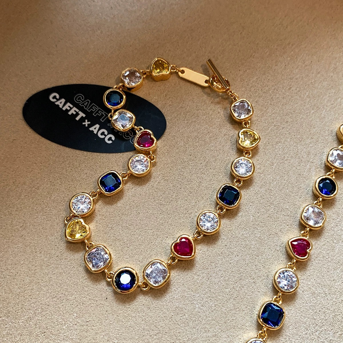 Lucky Gold Rhinestone Heart bracelet