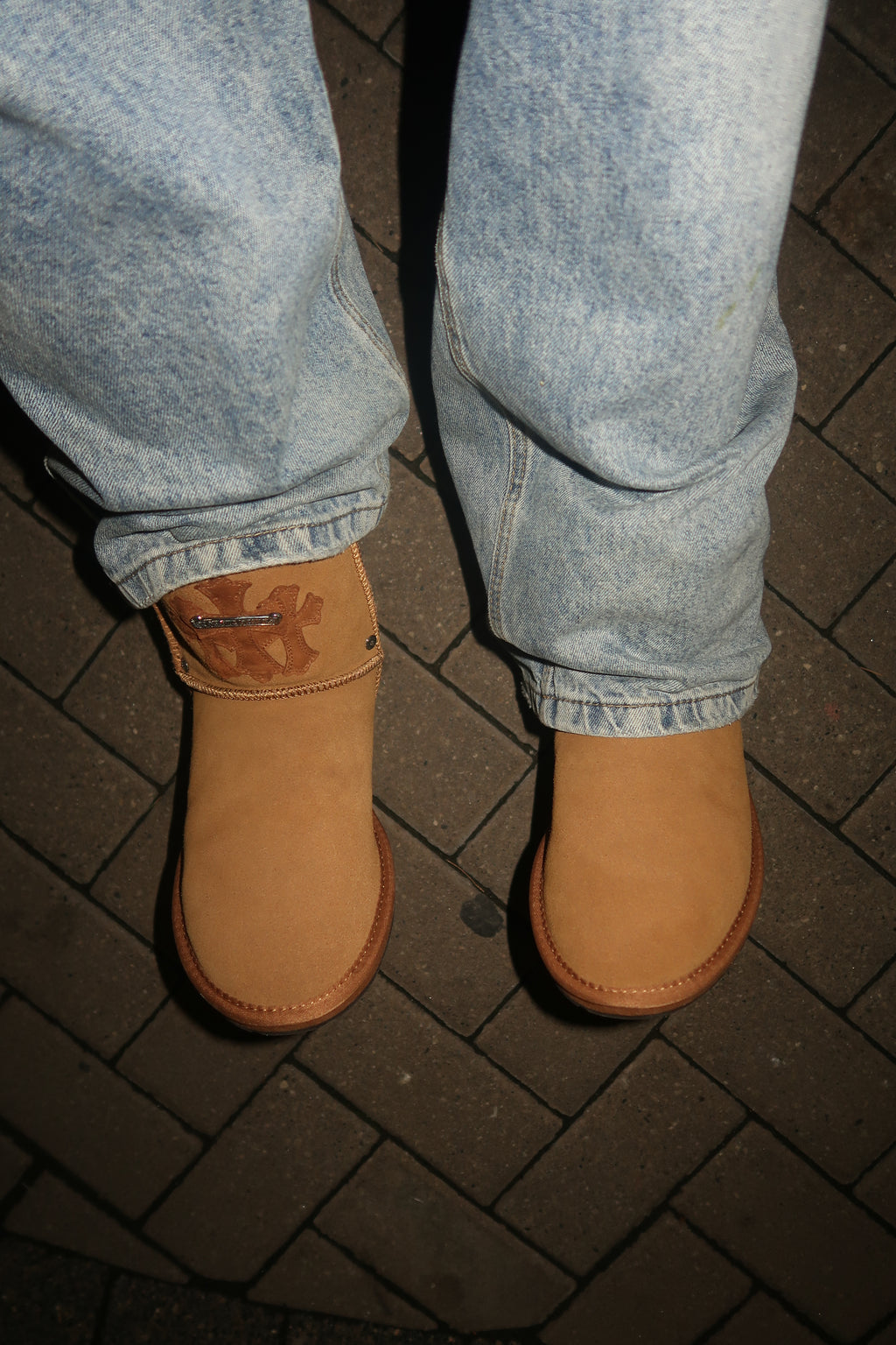 Brown Chrome sterling cross patches  boots