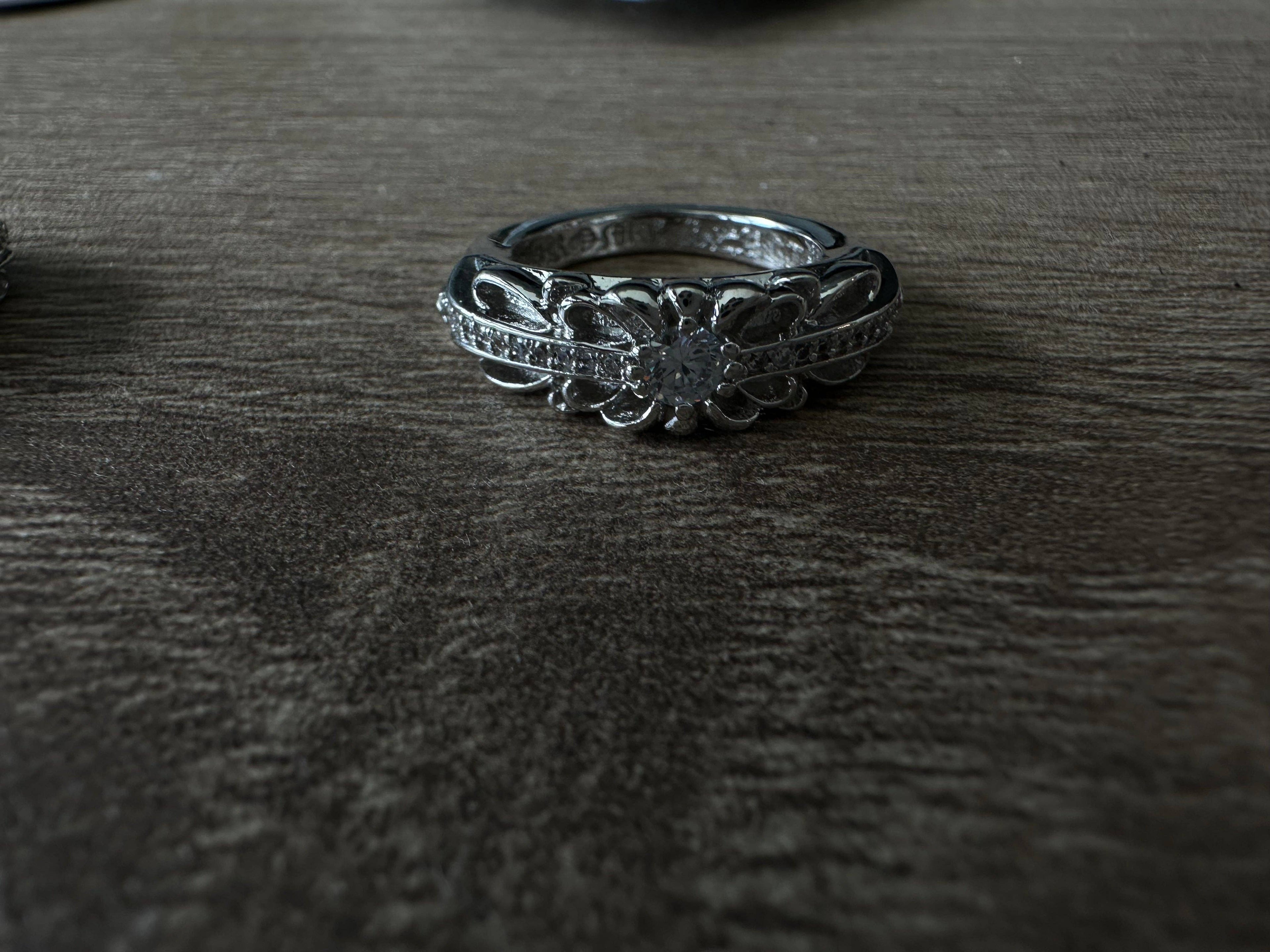 Archive Chrome rings with diamond gemstone