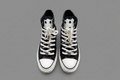 Black Leather chrome converse