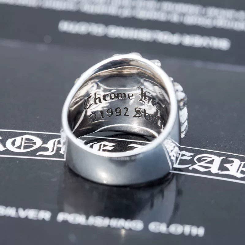 Archive Chrome rings with diamond gemstone
