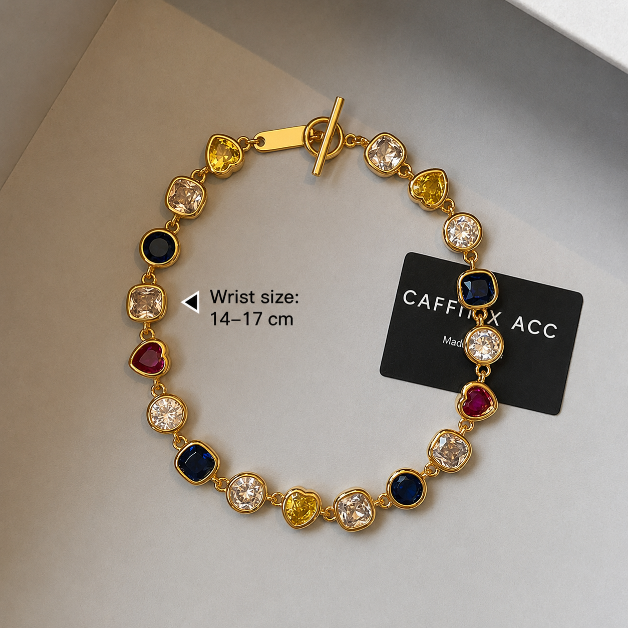 Lucky Gold Rhinestone Heart bracelet