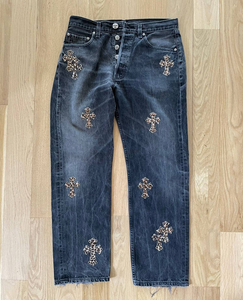 Archive Chrome leopard cross patch denim