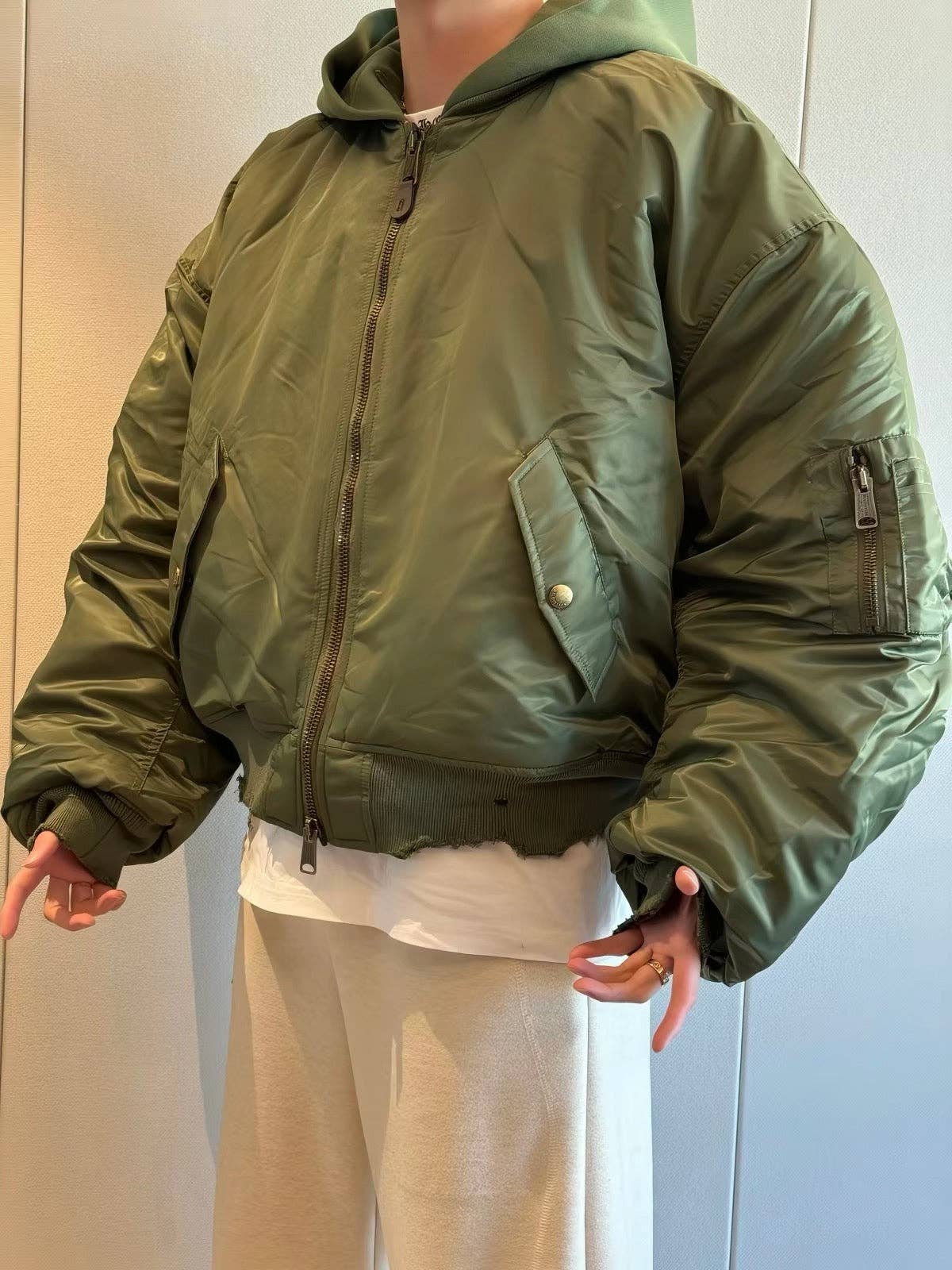 Vetements x Alpha Industries green Bomber Hoodie