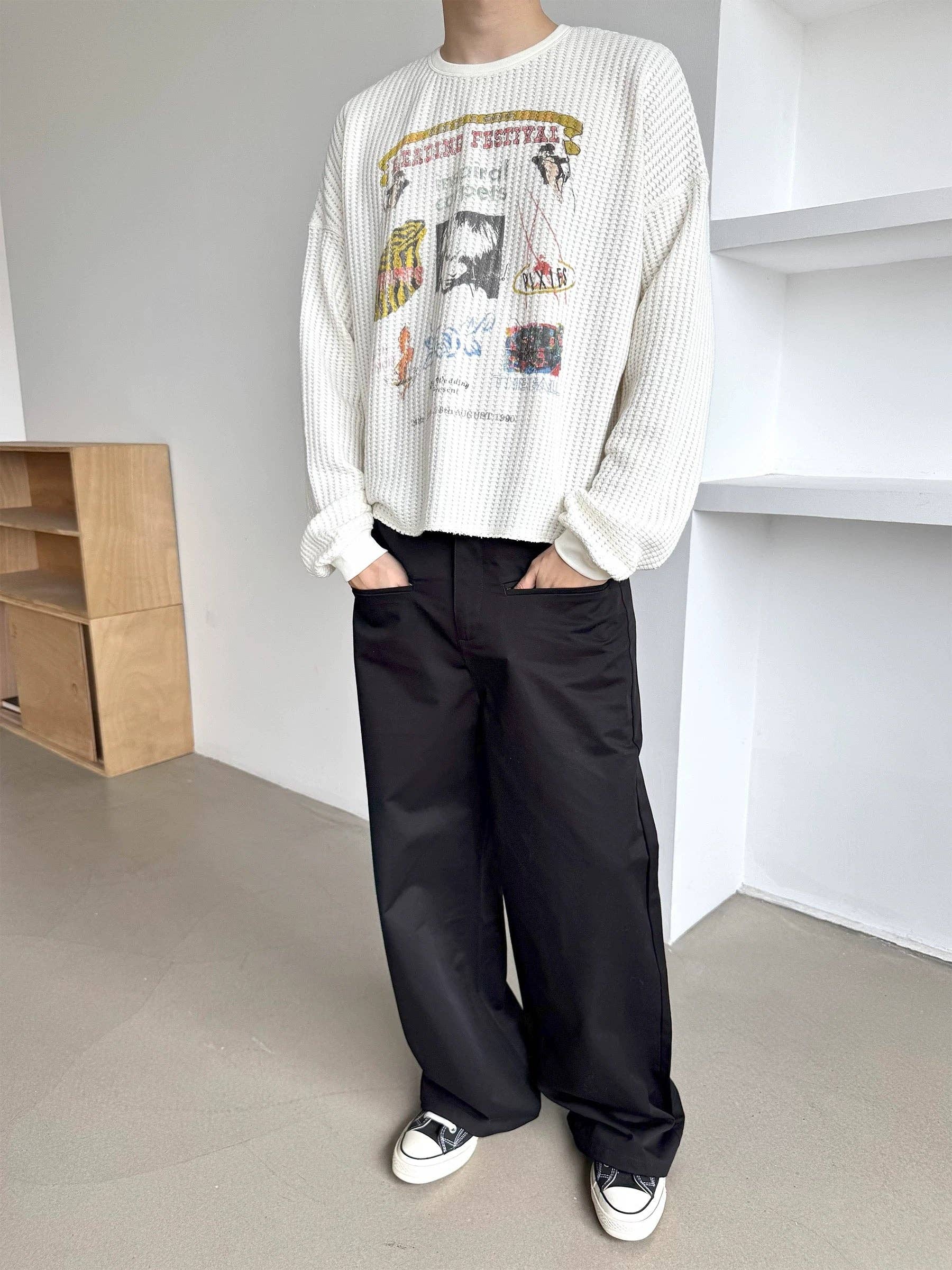 Cream Waffle Knit Long Sleeve