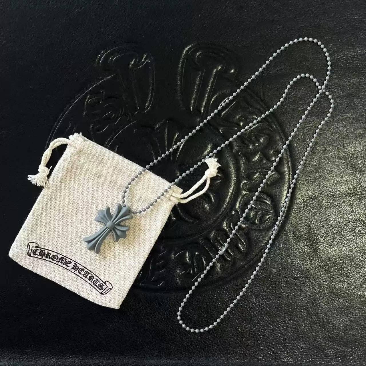 Archive Chrome cross dog tag necklace