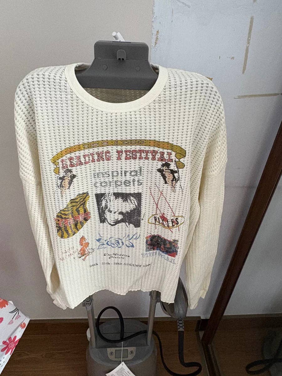 Cream Waffle Knit Long Sleeve