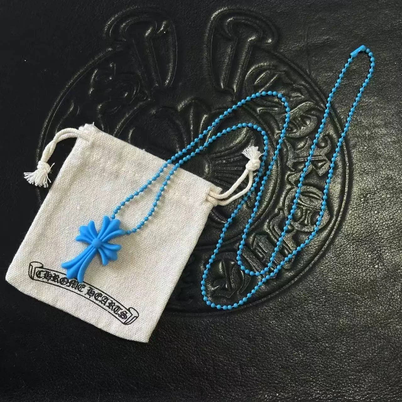 Archive Chrome cross dog tag necklace