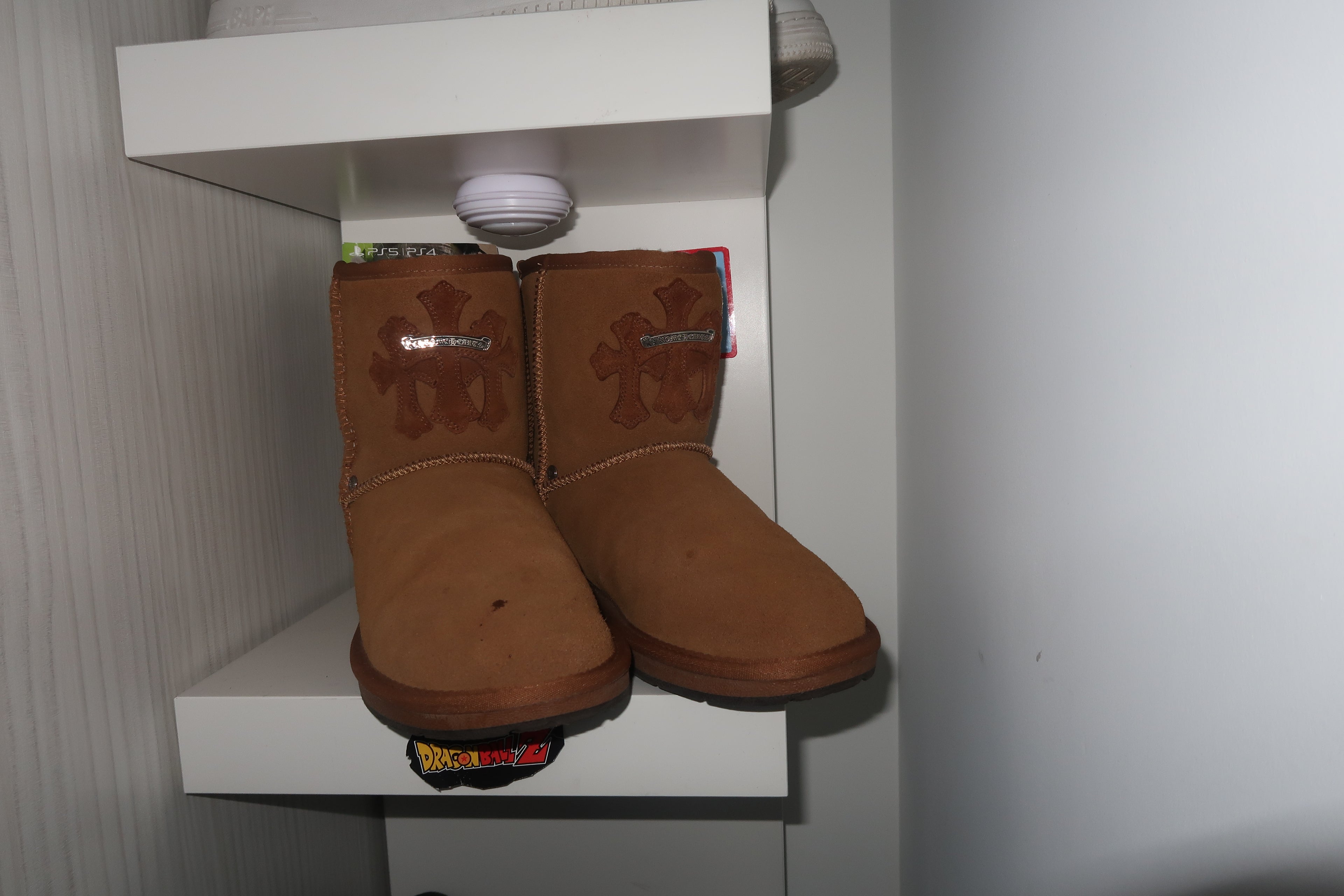Brown Chrome sterling cross patches  boots