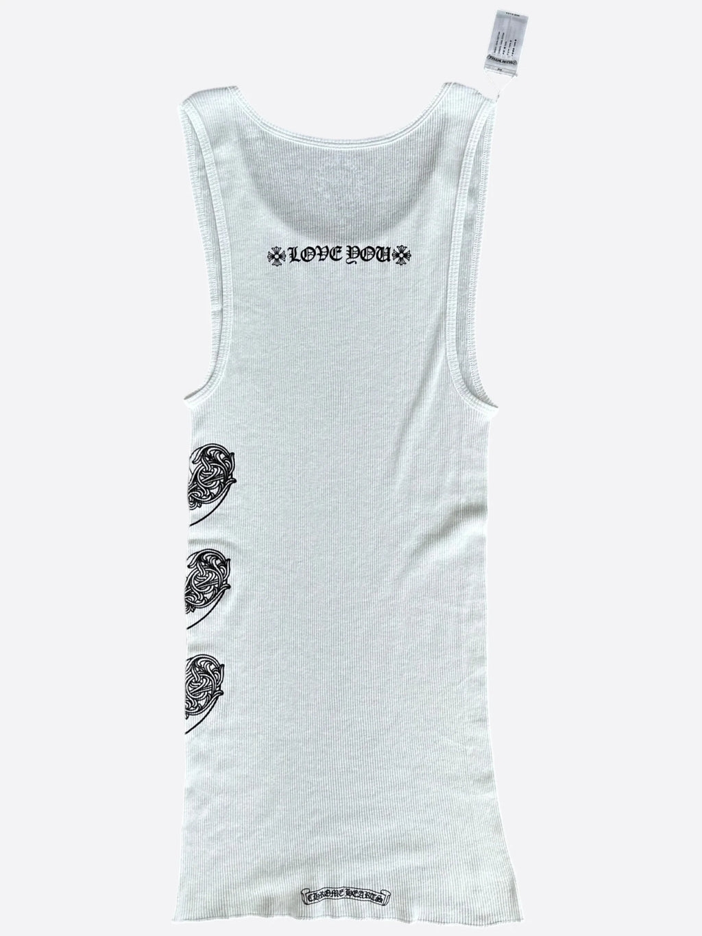 Chrome White " I love you " tank vest top