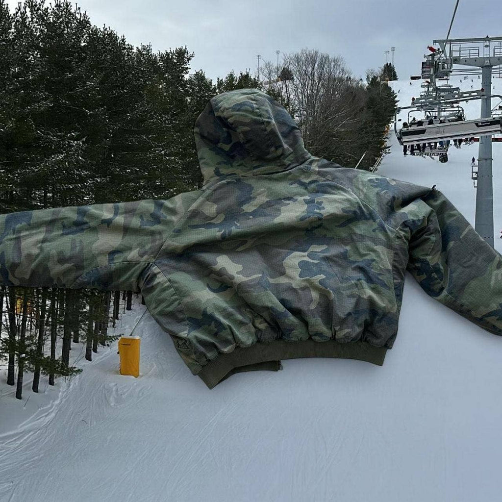 Camo fur puffer