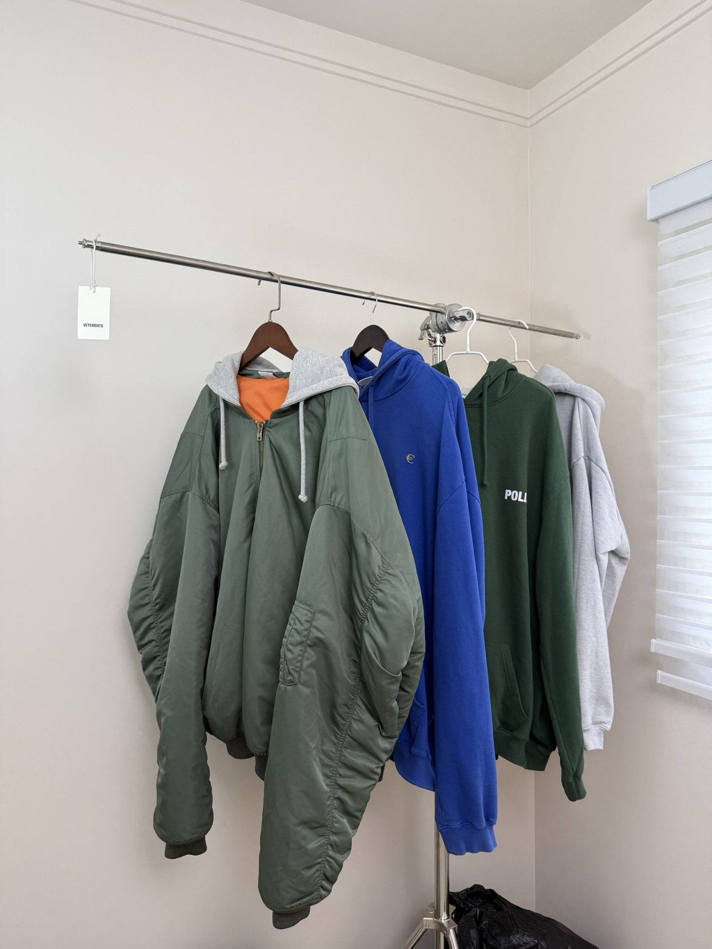 Vetements x Alpha Industries green Bomber Hoodie