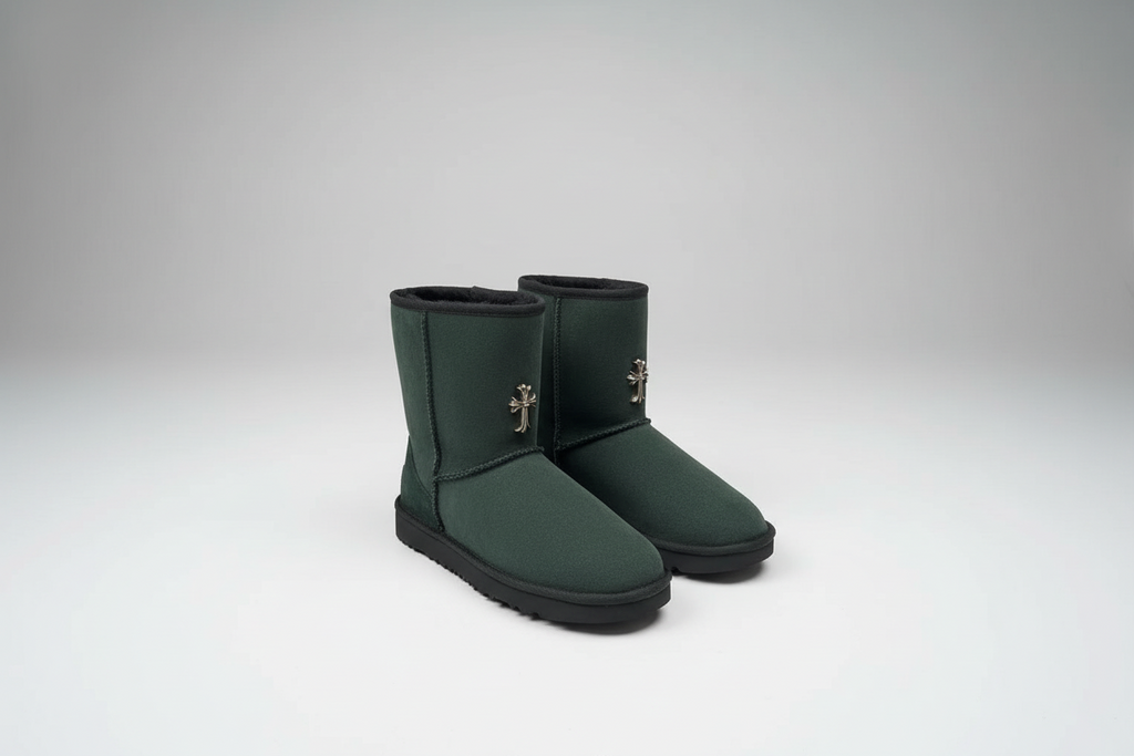 Green Chrome cross uggs