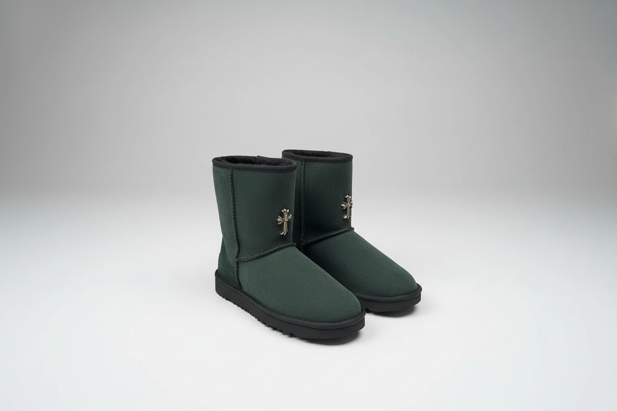Green Chrome cross uggs