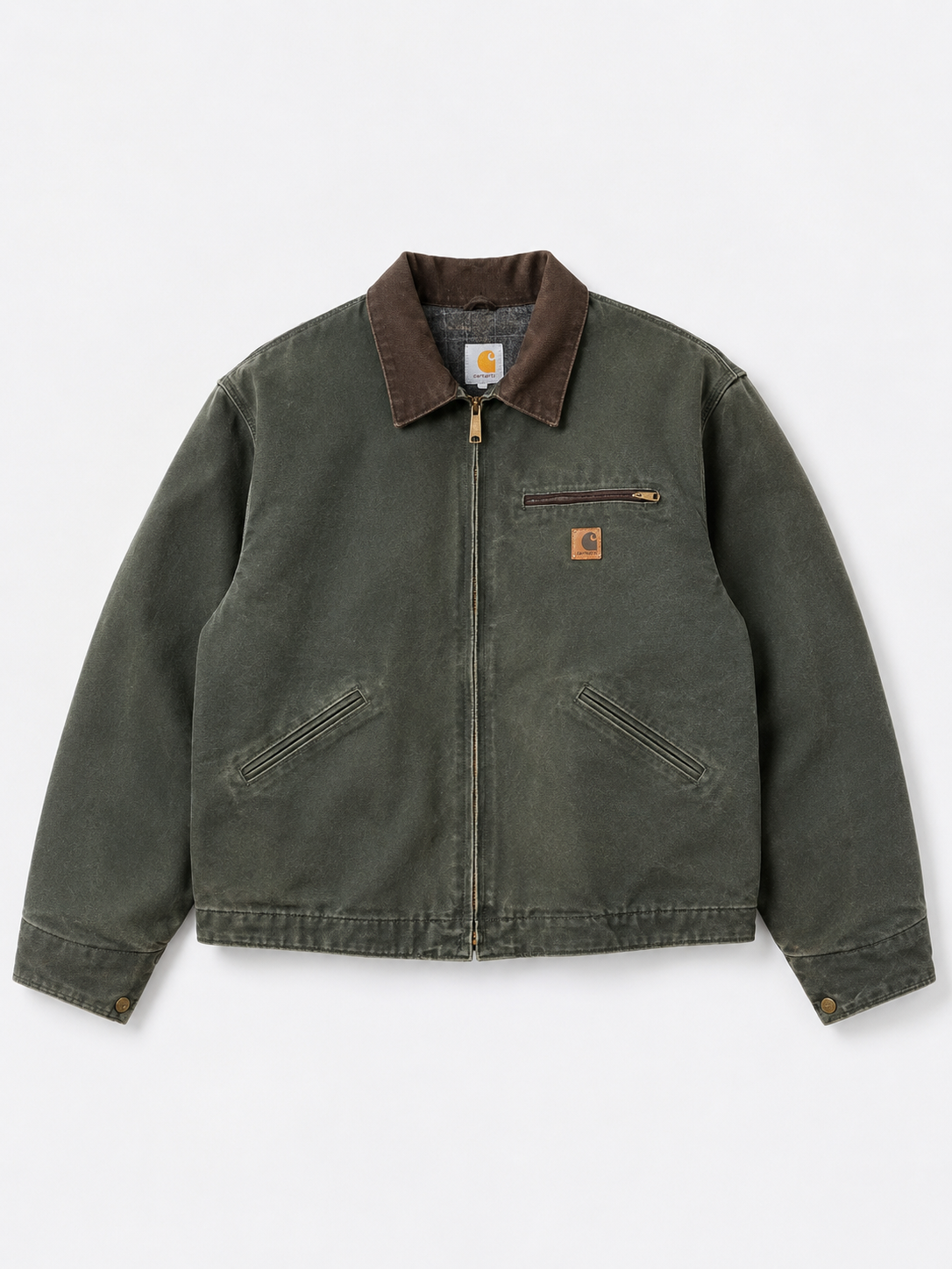 Green olive carhart workwear jacket