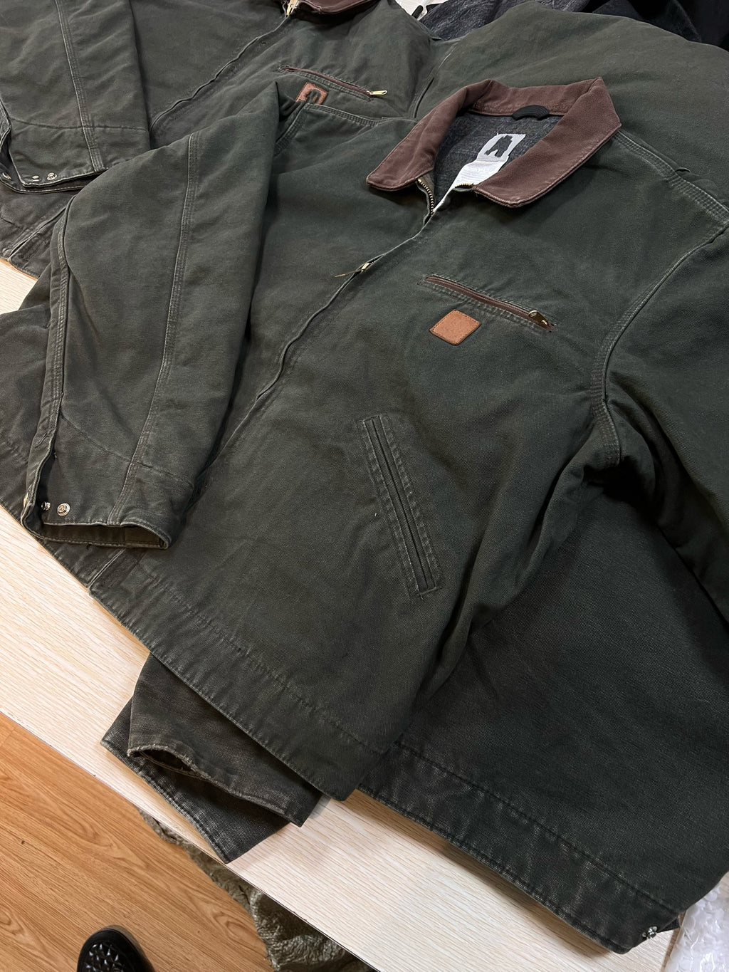 Green olive carhart workwear jacket