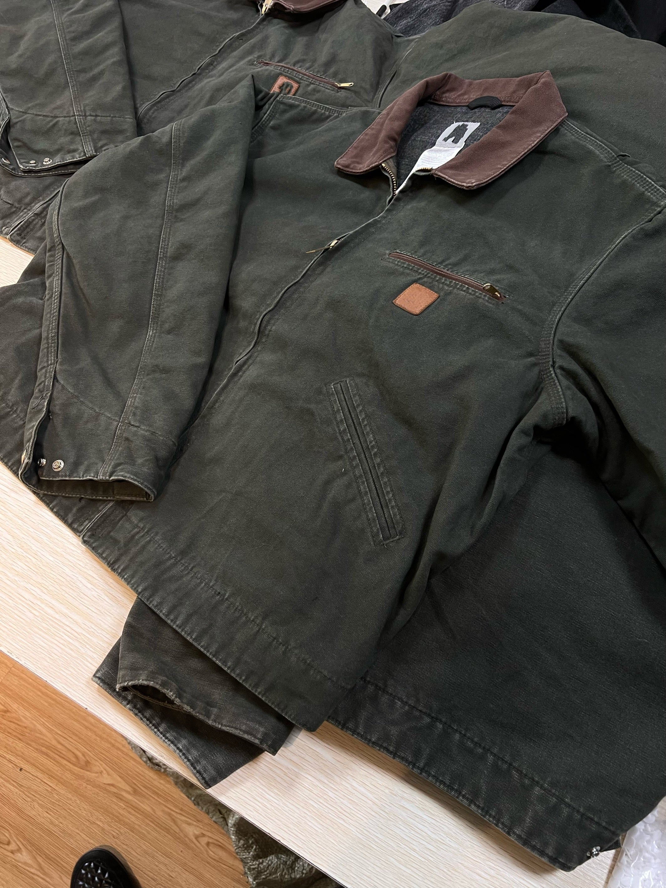 Green olive carhart workwear jacket