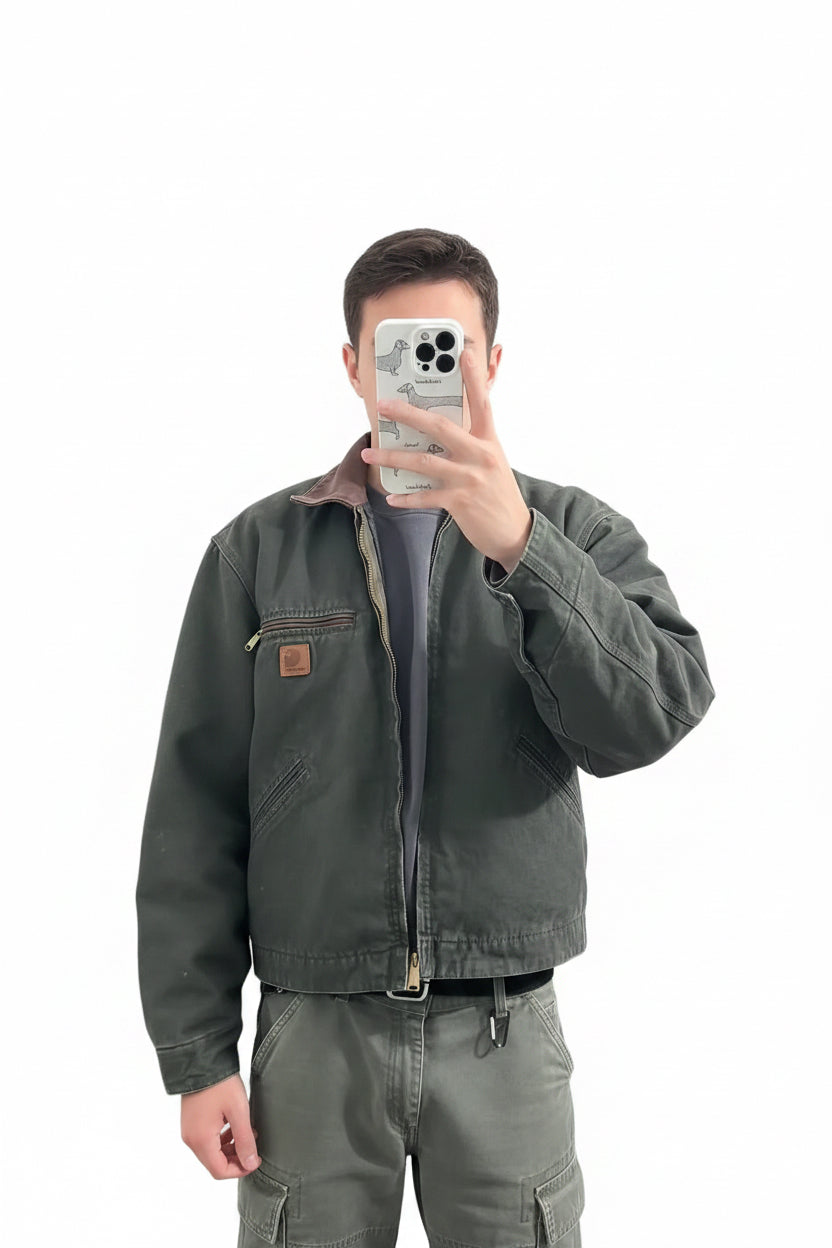 Green olive carhart workwear jacket