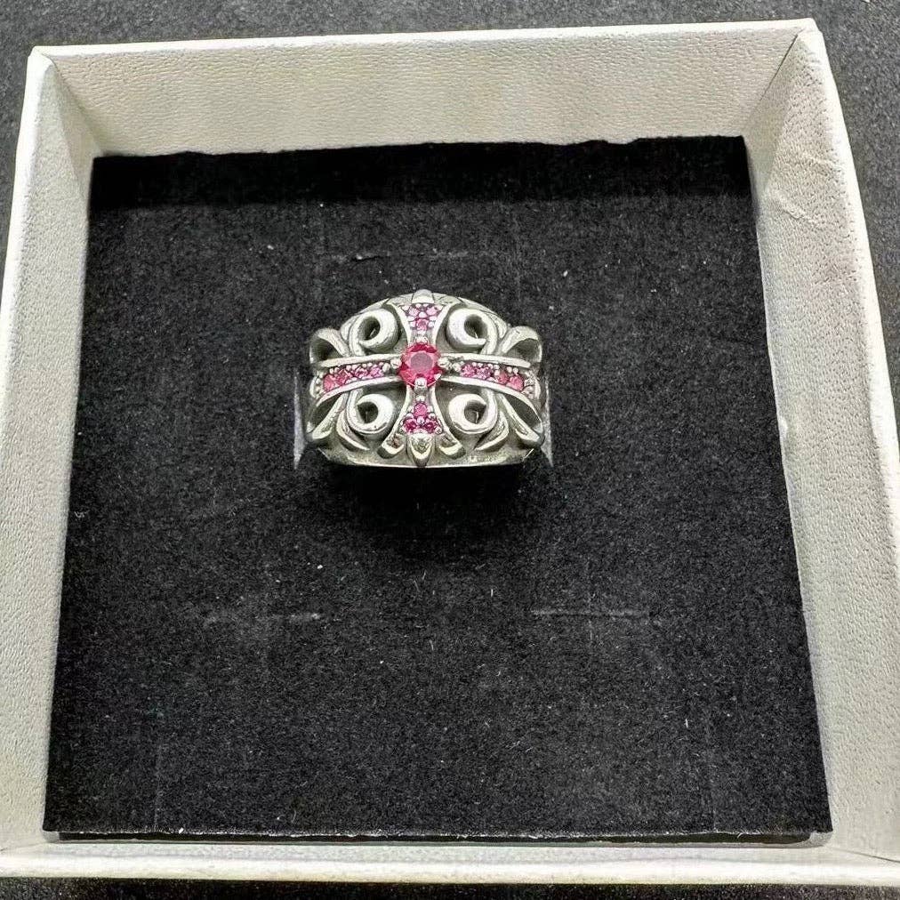 Archive Chrome rings with diamond gemstone