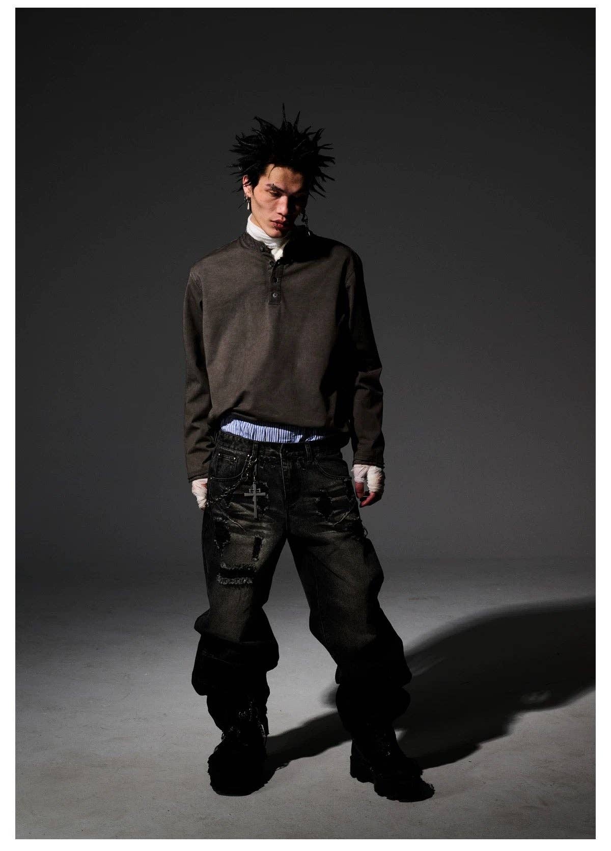 Dark washed denim