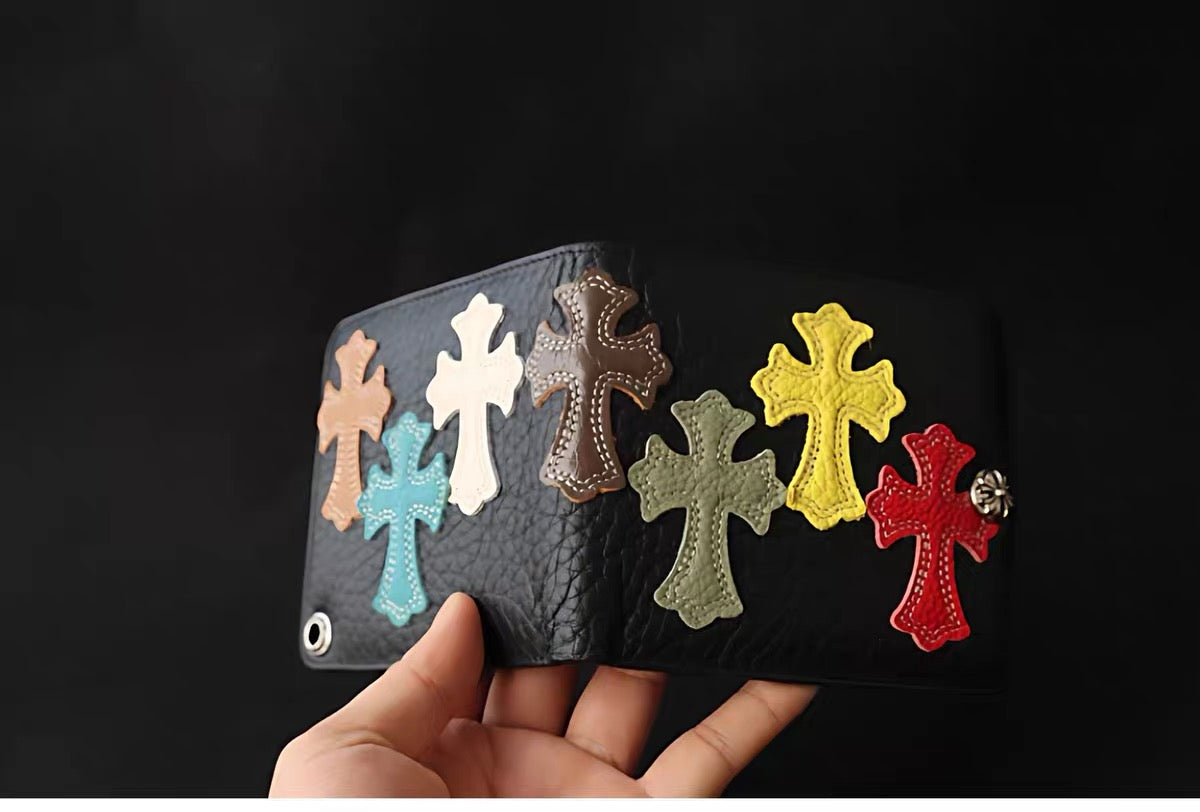 Chrome hearts multi colour cross wallet bag