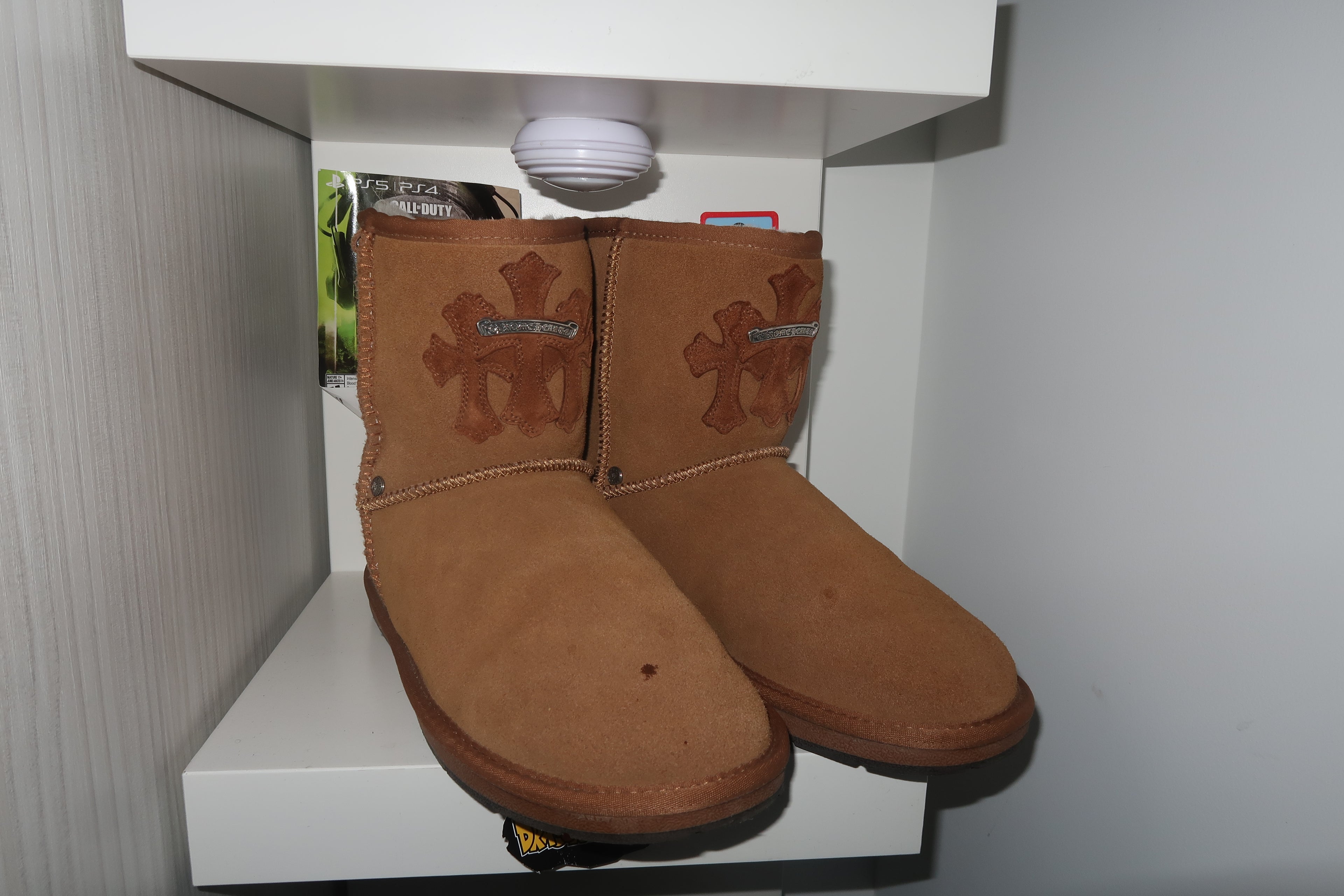 Brown Chrome sterling cross patches  boots
