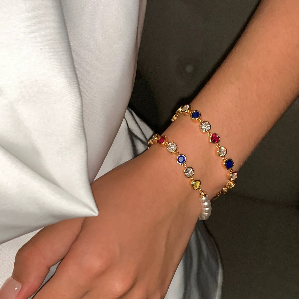Lucky Gold Rhinestone Heart bracelet