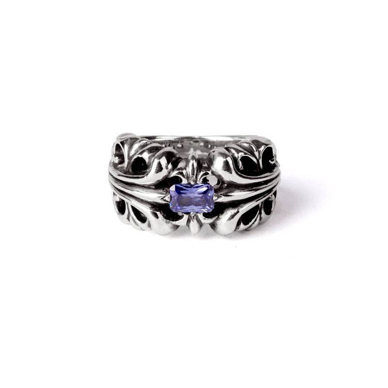 Archive Chrome rings with diamond gemstone