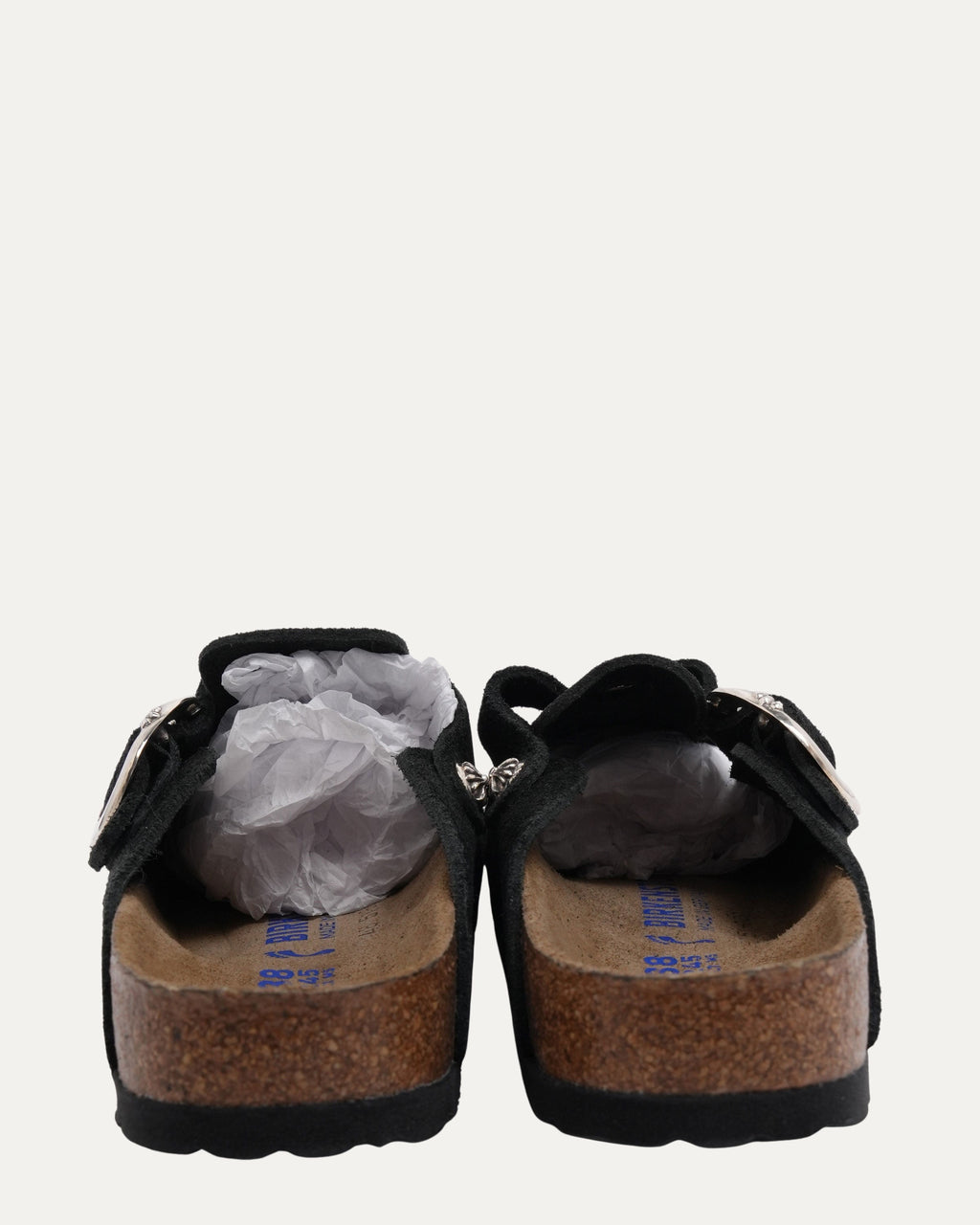 Cross Embellished Birkenstock Boston Suede Mule - Private property 