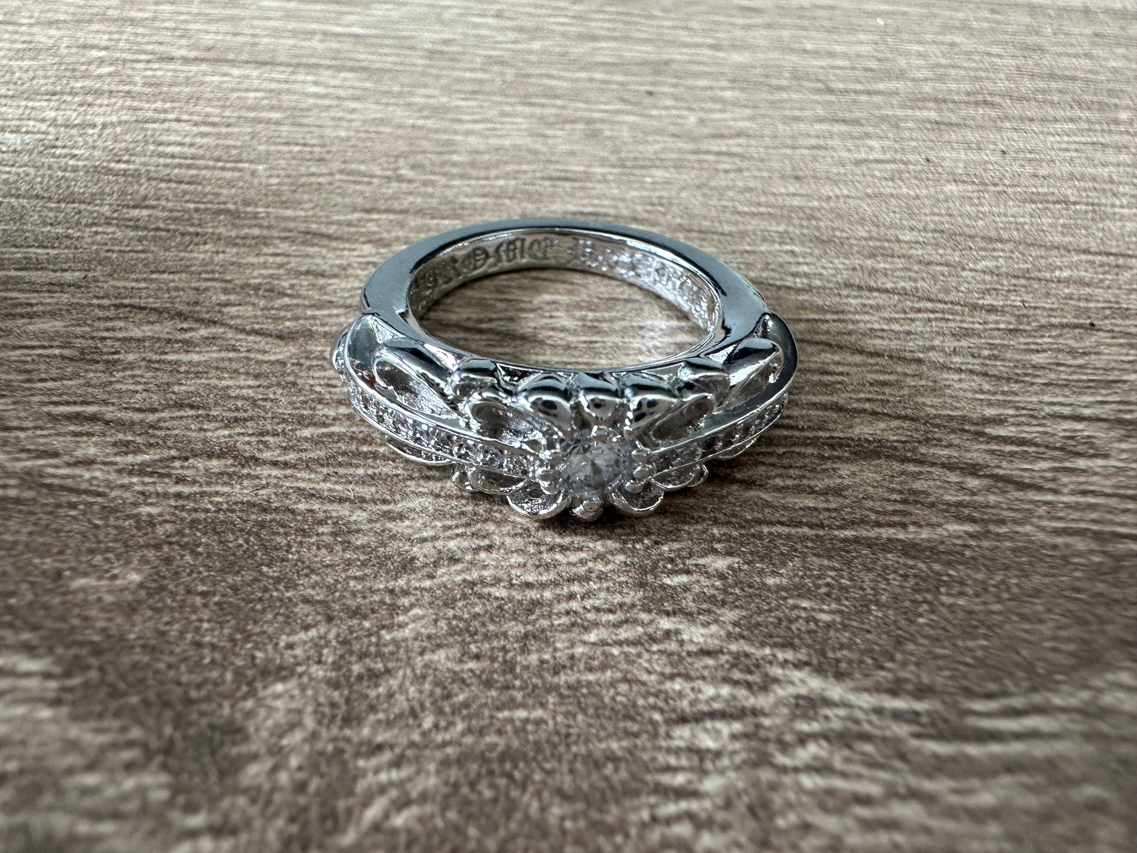 Archive Chrome rings with diamond gemstone