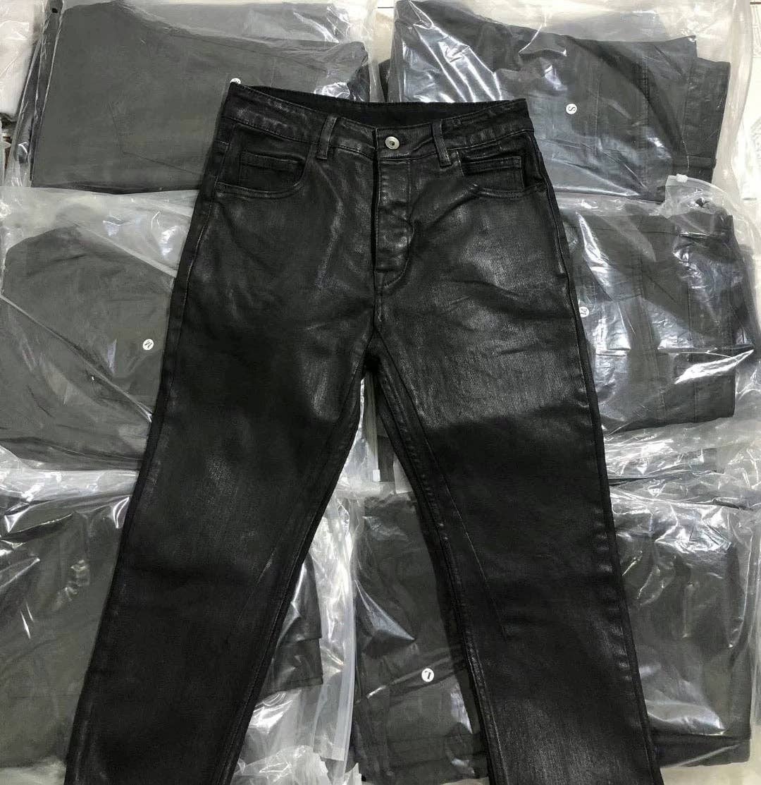 DRKSHDW Waxed flared denim