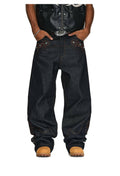 Wide-Leg Black Denim Jeans