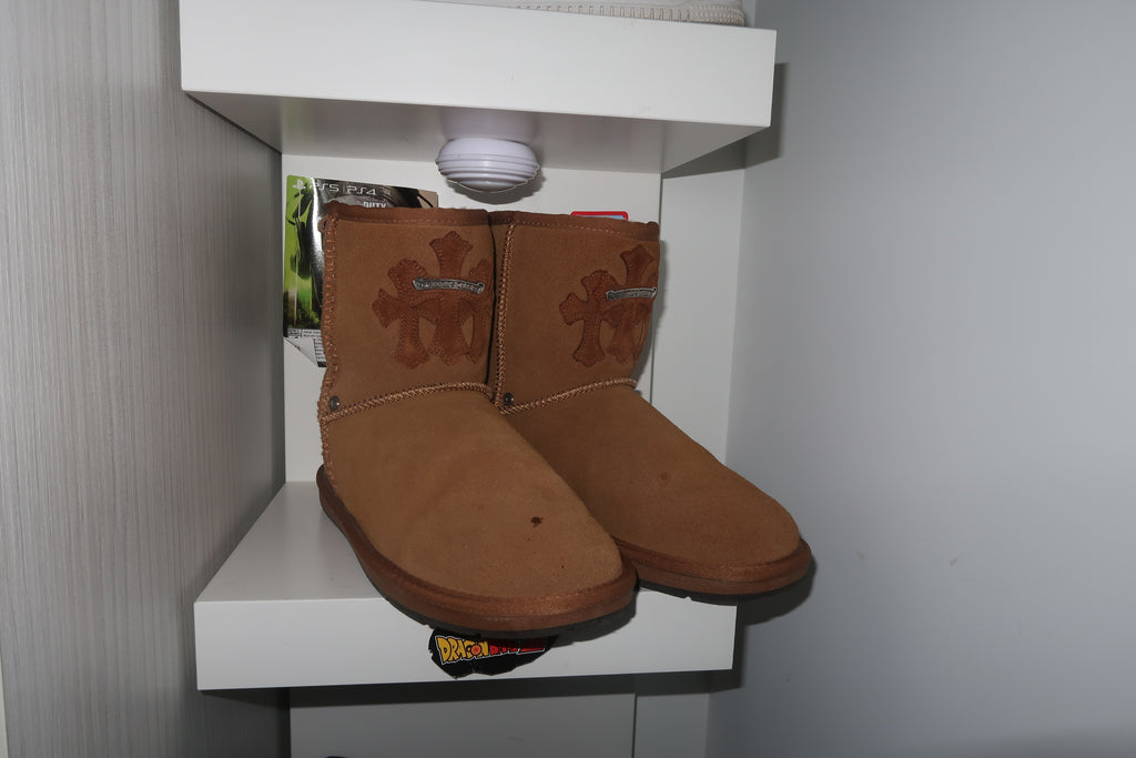 Brown Chrome sterling cross patches  boots
