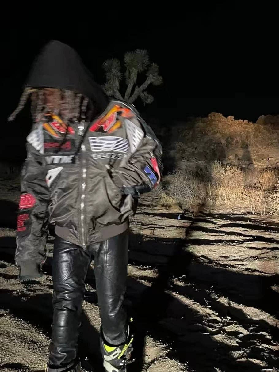 Vetements x Alpha Industries moto Racing black Bomber Hoodie