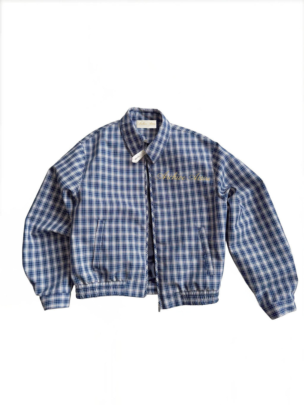Blue Plaid Zip Jacket – Unisex Casual Outerwear