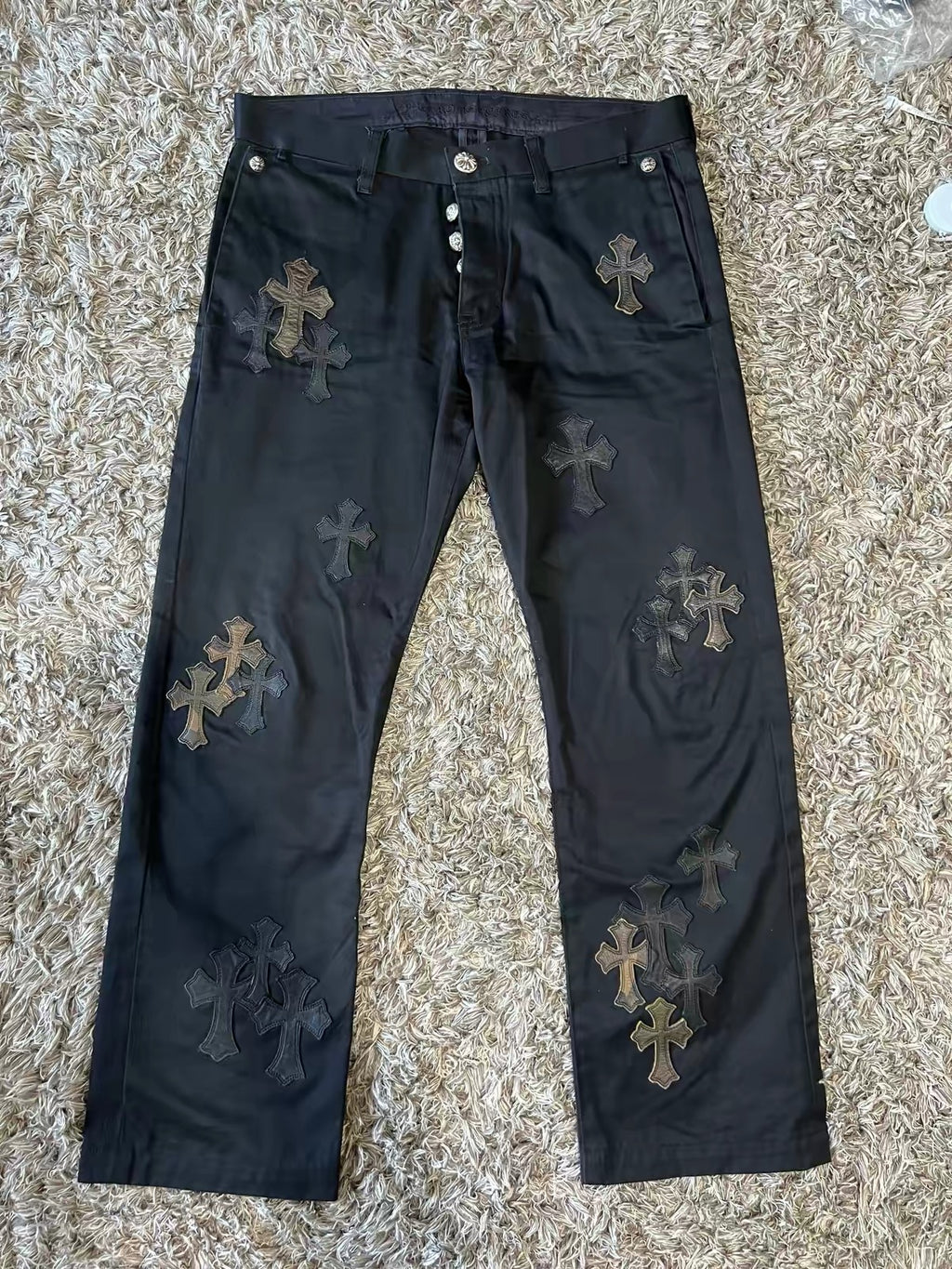 Chrome hearts cross patches pants