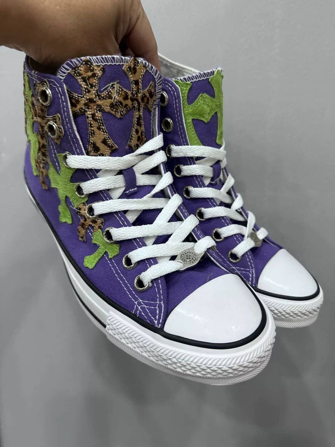 Archive Chrome purple leopard cross chucks