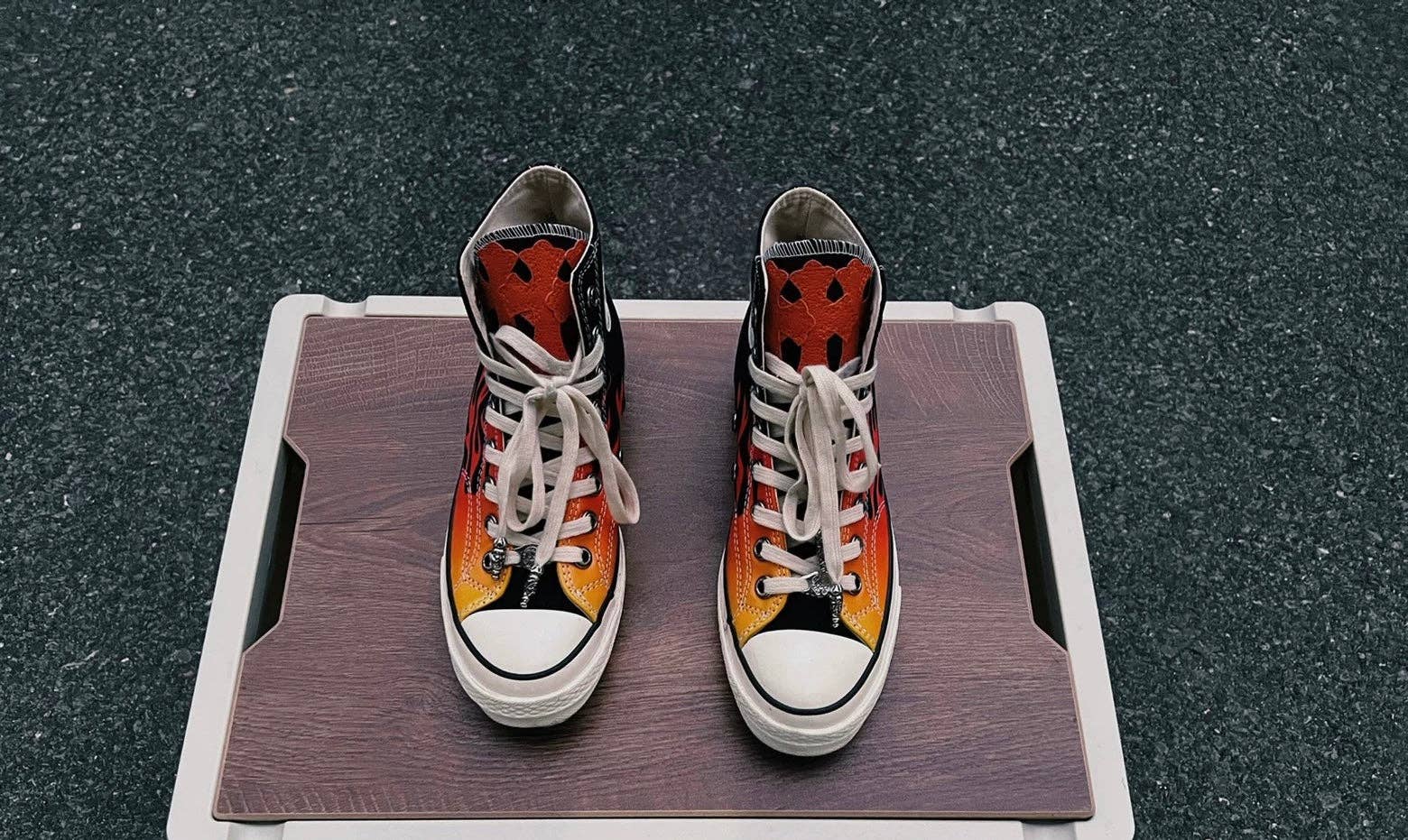 Archive Chrome flaming fire High-Top Sneakers
