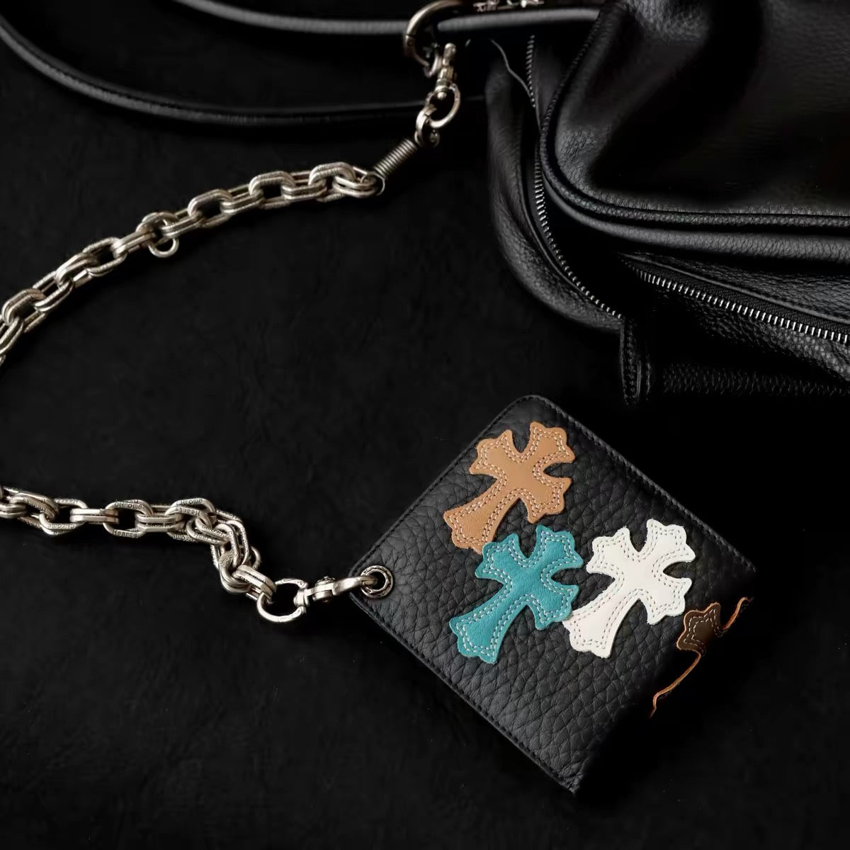 Chrome hearts multi colour cross wallet bag