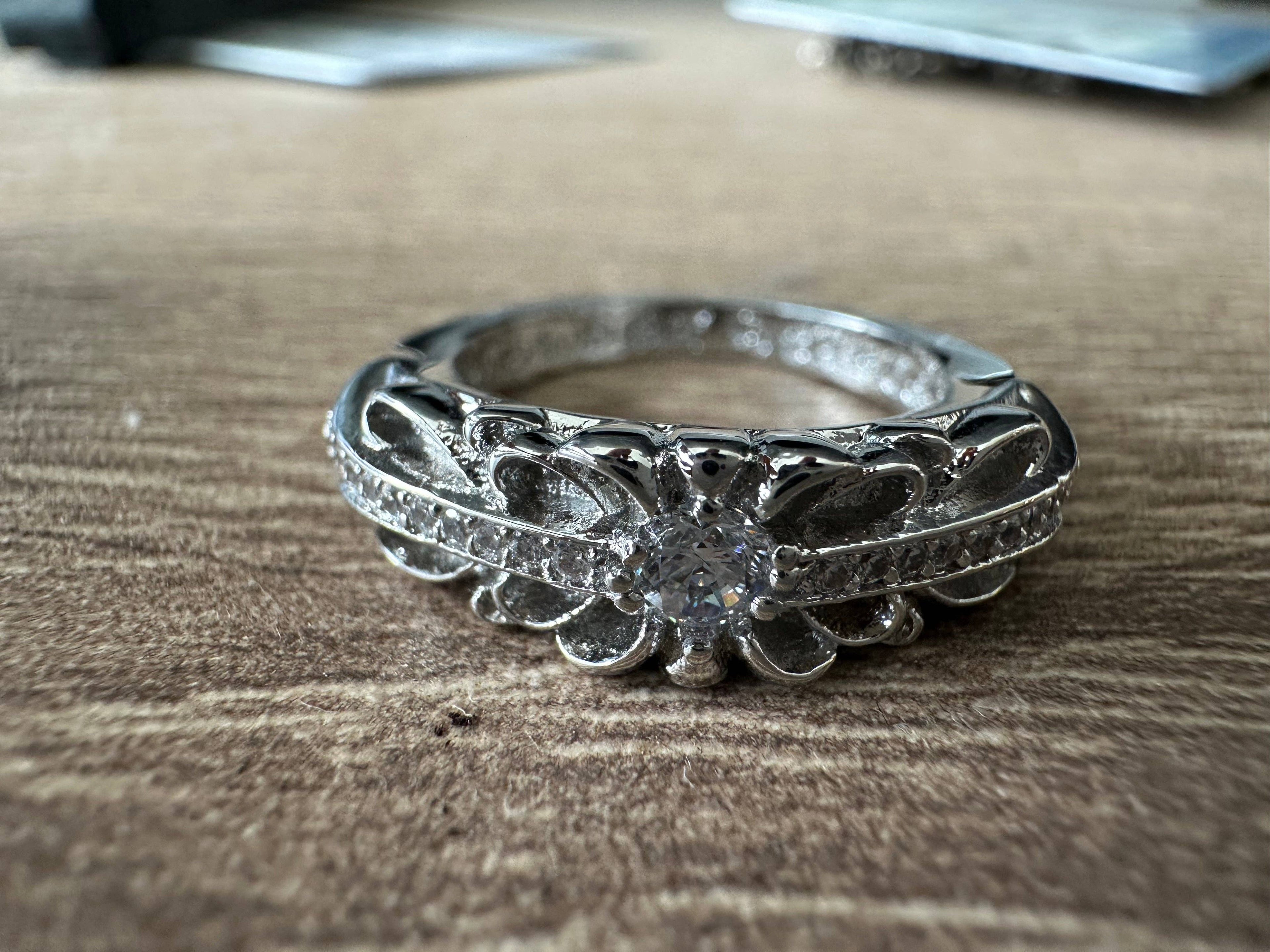 Archive Chrome rings with diamond gemstone