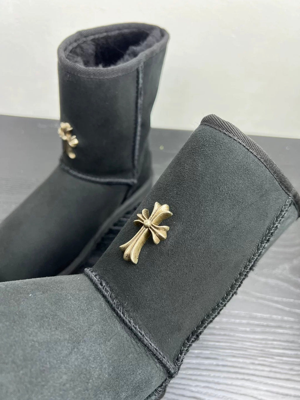 Black Chrome cross uggs